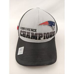 New England Patriots Hat Cap Super Bowl Conference Champions Football Mens Gray